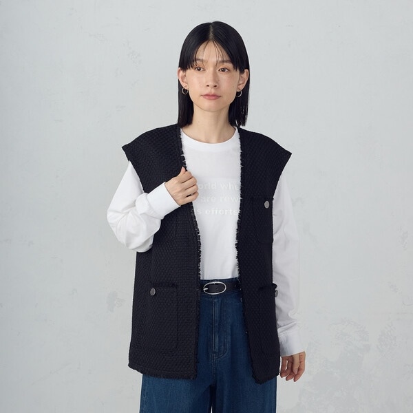 コムサイズム（COMME CA ISM）/ファンシーツイード ロングジレ_1