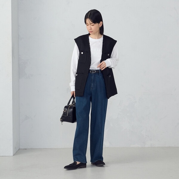 コムサイズム（COMME CA ISM）/ファンシーツイード ロングジレ_5