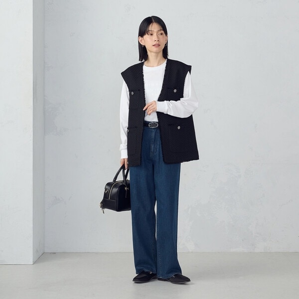 コムサイズム（COMME CA ISM）/ファンシーツイード ロングジレ_6