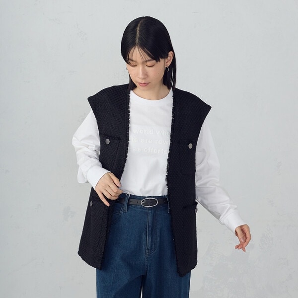 コムサイズム（COMME CA ISM）/ファンシーツイード ロングジレ_8