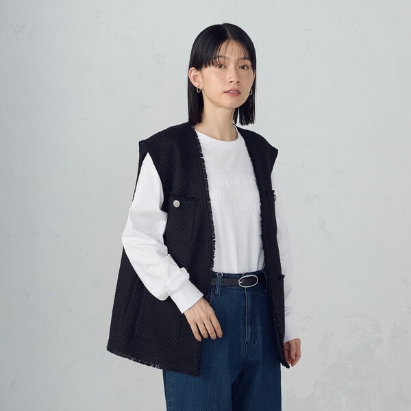 コムサイズム（COMME CA ISM）/ファンシーツイード ロングジレ_9