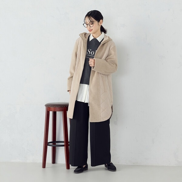 コムサイズム（COMME CA ISM）/コンビネーションキルトコート_4