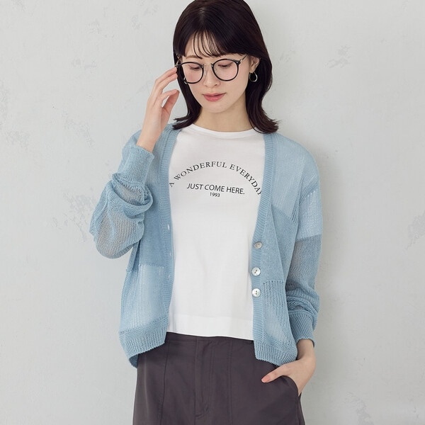 コムサイズム（COMME CA ISM）/日本製ホールガーメント 和紙カーディガン_3