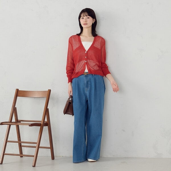コムサイズム（COMME CA ISM）/日本製ホールガーメント 和紙カーディガン_13