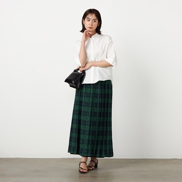 【NEW】コムサイズム（COMME CA ISM）/MADE IN JAPAN【リバーシブル】ジャカード ブラックウォッチ ゴムスカート_3