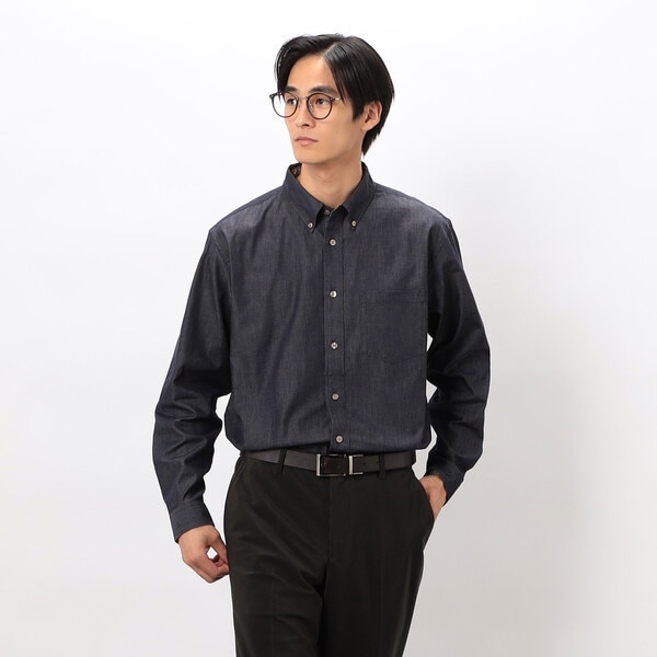 コムサイズム（COMME CA ISM）/播州織 デニムライク シャンブレーツイルシャツ