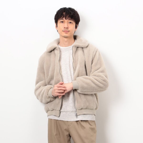 コムサイズム（COMME CA ISM）/ポリエステル ボア ジップブルゾン