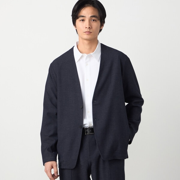 コムサイズム（COMME CA ISM）/【セットアップ対応】デニムライクストレッチ ノーカラージャケット