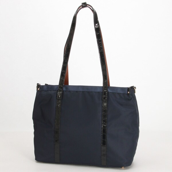 ラ バガジェリー LA BAGAGERIE ナイロン×型押しエナメル 2WAYA4トート （ベージュ） エコユースナイロン×型押しエナメル 2WAYミニトート／ラ