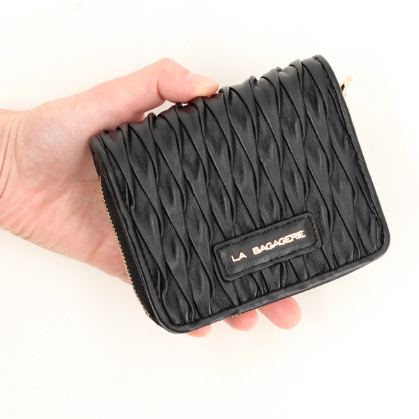 ラ バガジェリー（LA BAGAGERIE）/シープレザープリーツ加工二つ折り財布