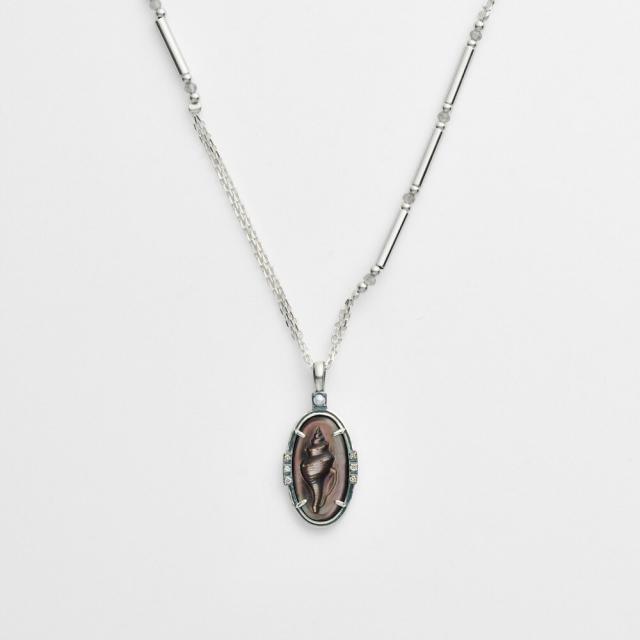 agete シェル シルバー K10 ネックレス アガットageteネックレス