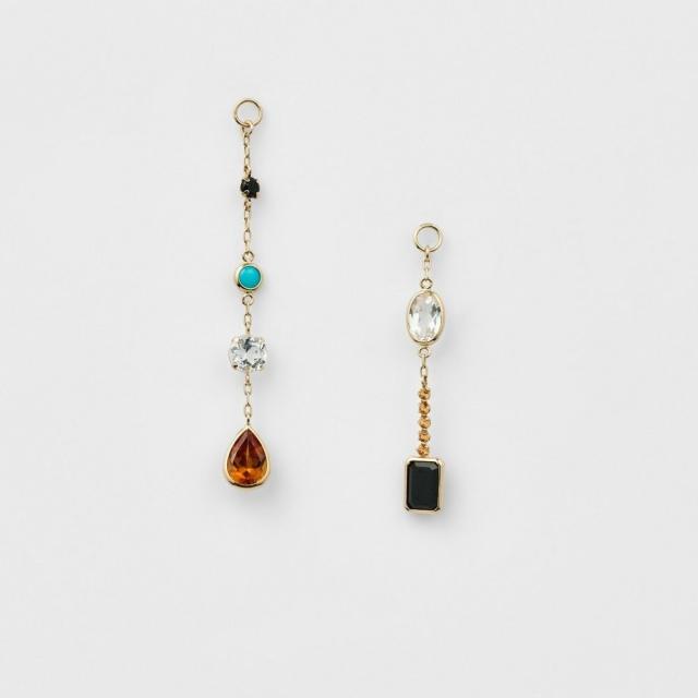 アガット agete K10 マルチストーンピアスチャーム