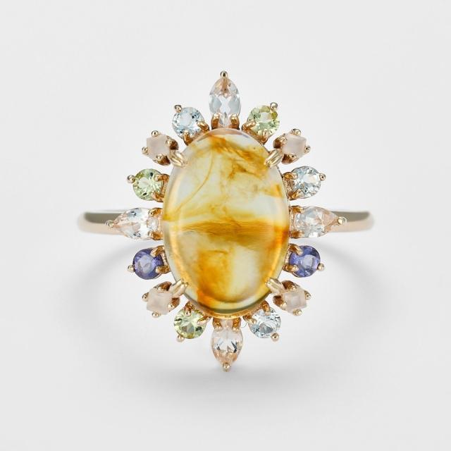 アガット（agete）/K10マルチストーンリング