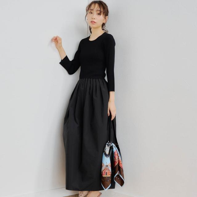 ドロワットロートレアモン（Droite lautreamont）/ニットドッキングワンピース≪手洗い可能≫