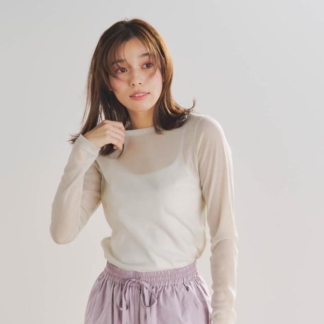 ドロワットロートレアモン（Droite lautreamont）/ナイロンラメチュールタートルカットソー≪洗濯機で洗える≫の通販は