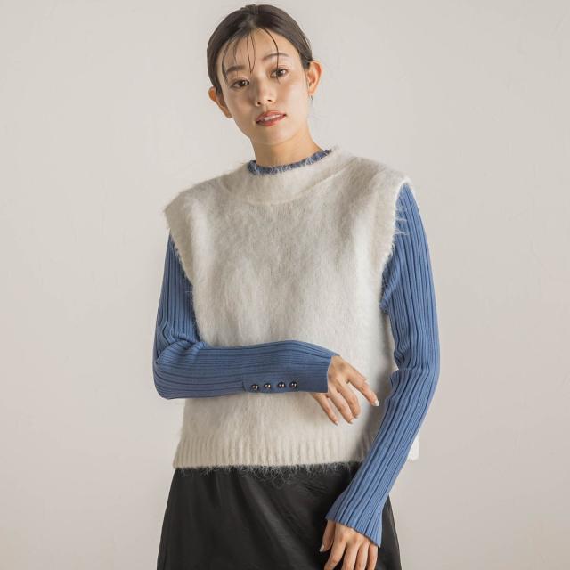 ドロワットロートレアモン（Droite lautreamont）/シャギーベスト≪手洗い可能≫