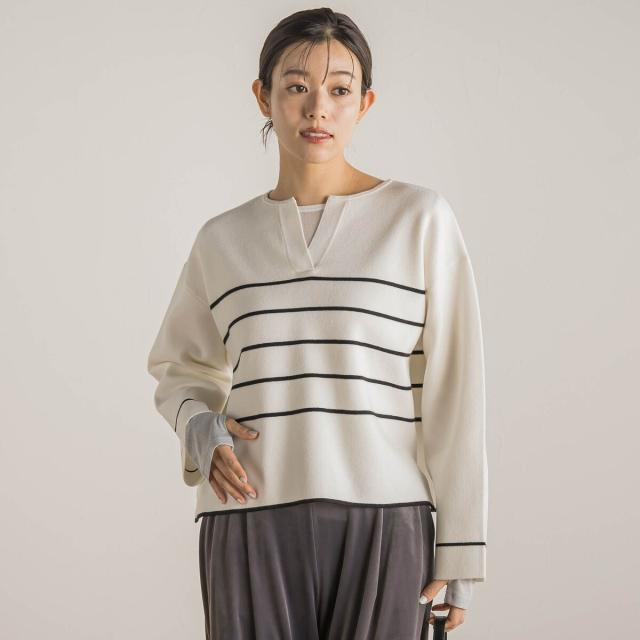 ドロワットロートレアモン（Droite lautreamont）/スリットネックニット≪手洗い可能≫の通販は 14,300円