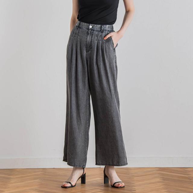 ドロワットロートレアモン（Droite lautreamont）/バイオシルクパウダー加工ワイドパンツ≪洗濯機で洗える≫