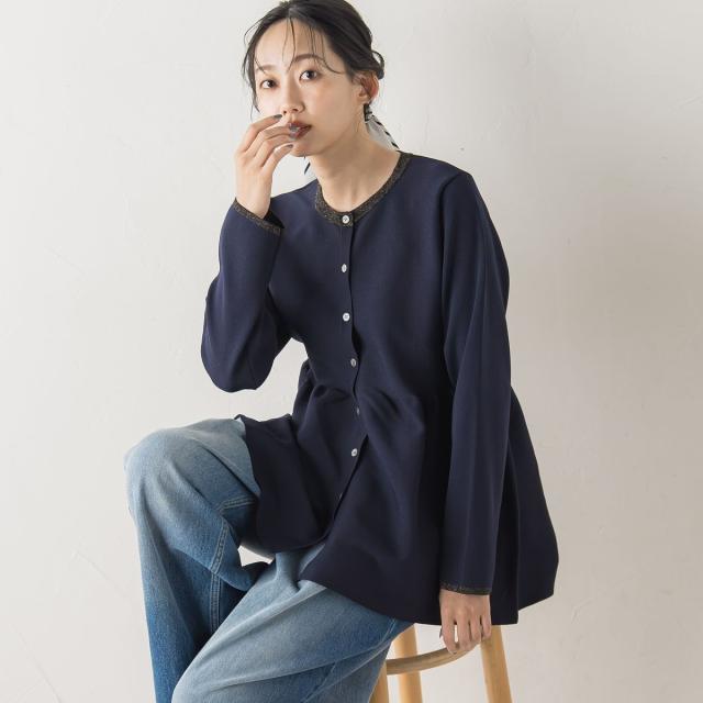 ドロワットロートレアモン（Droite lautreamont）/ペプラムカーディガンニット≪手洗い可能≫