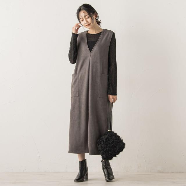 ドロワットロートレアモン（Droite lautreamont）/マシュマロスウェードワンピース≪手洗い可能≫