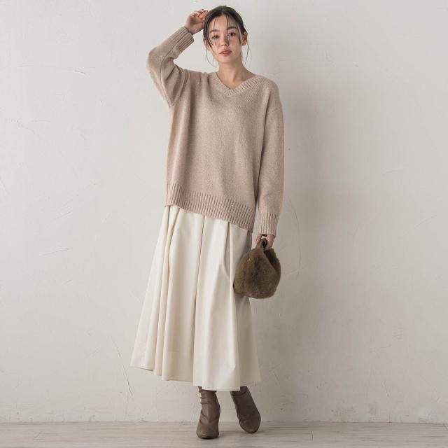 ドロワットロートレアモン（Droite lautreamont）/スパンコールVネックニット≪手洗い可能≫