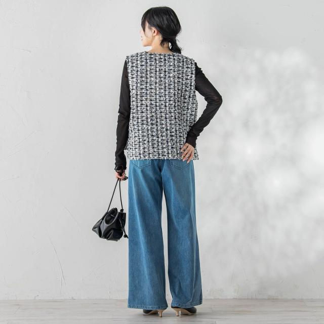 ドロワットロートレアモン（Droite lautreamont）/ミックスツィードベスト≪洗濯機で洗える≫_13