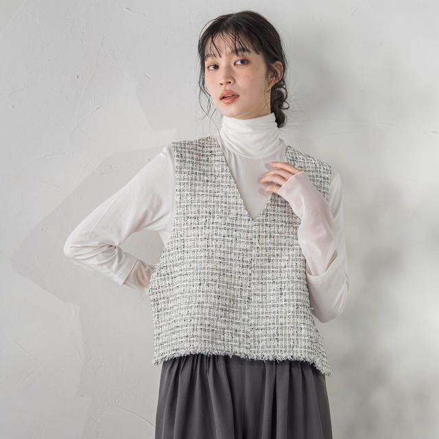 ドロワットロートレアモン（Droite lautreamont）/ミックスツィードベスト≪洗濯機で洗える≫_16