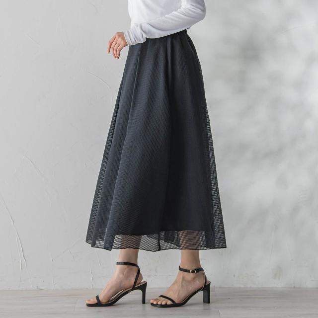 ドロワットロートレアモン（Droite lautreamont）/グラフチェックオーガンジースカート_3