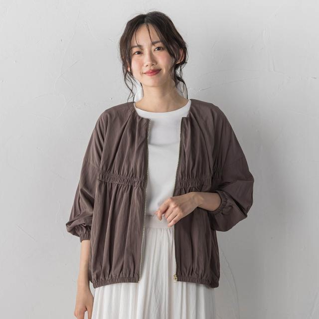 【NEW】ドロワットロートレアモン（Droite lautreamont）/レーヨンナイロンギャザー切替えブルゾン