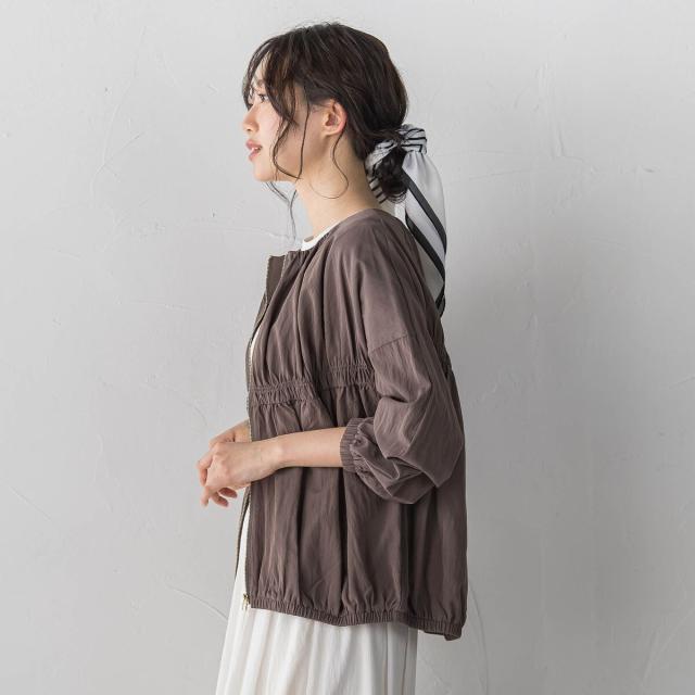 【NEW】ドロワットロートレアモン（Droite lautreamont）/レーヨンナイロンギャザー切替えブルゾン