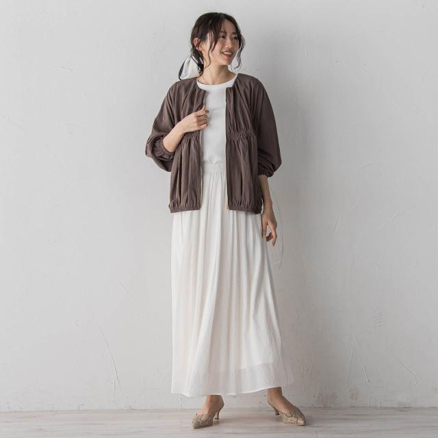 【NEW】ドロワットロートレアモン（Droite lautreamont）/レーヨンナイロンギャザー切替えブルゾン