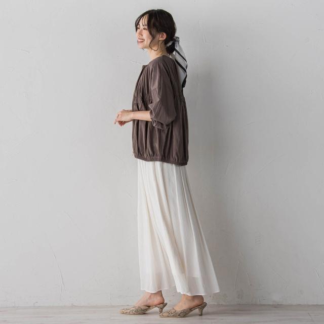 【NEW】ドロワットロートレアモン（Droite lautreamont）/レーヨンナイロンギャザー切替えブルゾン