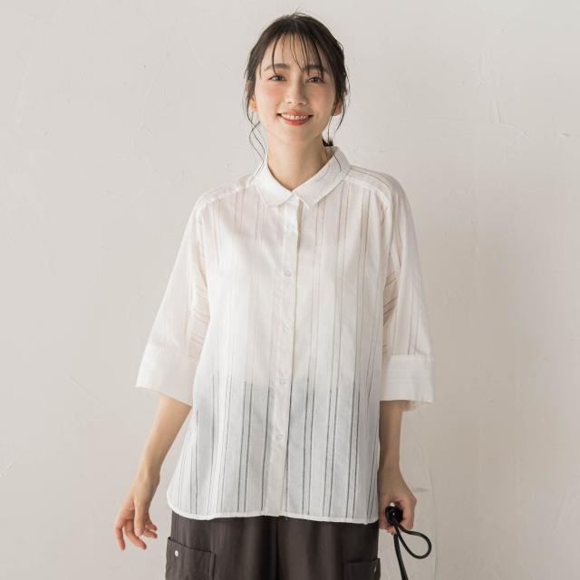 ドロワットロートレアモン（Droite lautreamont）/【WEB限定】T/Cストライプブラウス