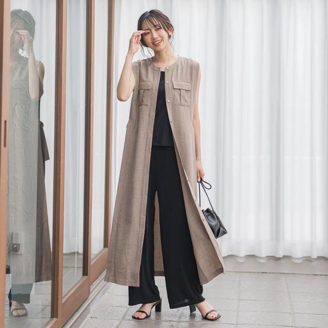 【NEW】ドロワットロートレアモン（Droite lautreamont）/麻調リブワンピース