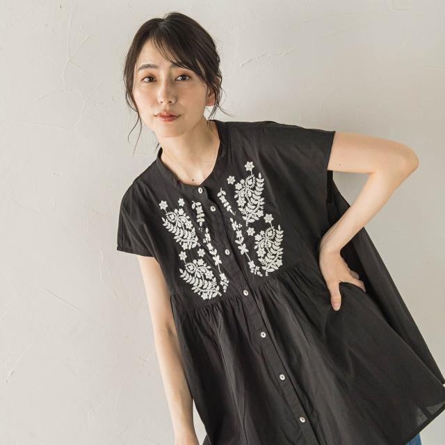 ドロワットロートレアモン（Droite lautreamont）/【WEB限定】キャンブリック立体刺繍ピンタックブラウス 7,128円