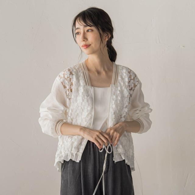 【NEW】ドロワットロートレアモン（Droite lautreamont）/フラワー刺繍レースブルゾン 15,257円