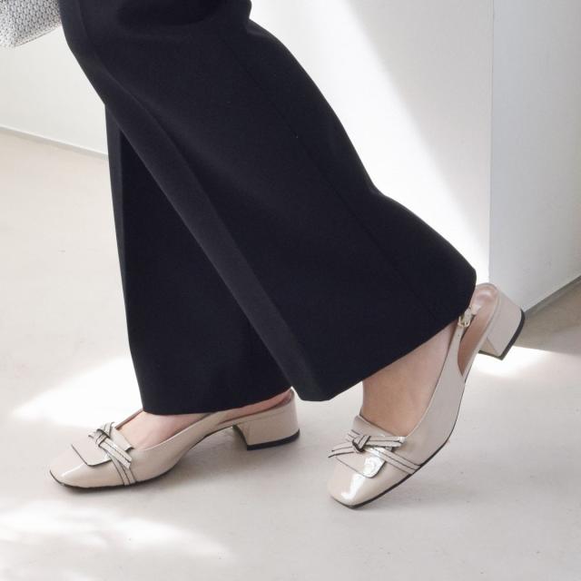 インターショシュール（INTER−CHAUSSURES）/INTER−CHAUSSURES◆4cmヒール◆スクエアトウチャンキーヒールバックバンド