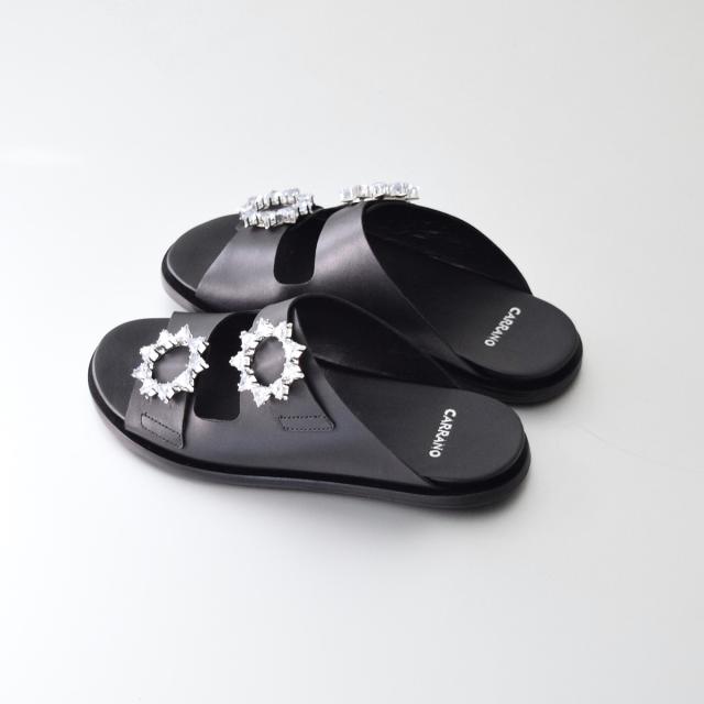 カラーノ（CARRANO）/CARRANO◆1．8cmヒール◆ビジュー調バックルフラットサンダル