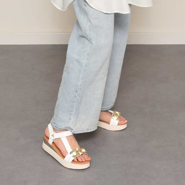 ブリジットバーキンセレクト（Bridget Birkin Select）/Oh my Sandals◆5cmヒール◆メタルオーナメントベルクロ厚底サンダル