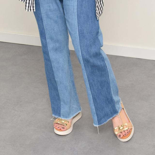 オー マイ サンダルズ（Oh my Sandals）/Oh my Sandals◆5cmヒール◆メタルオーナメントベルクロ厚底サンダル_3