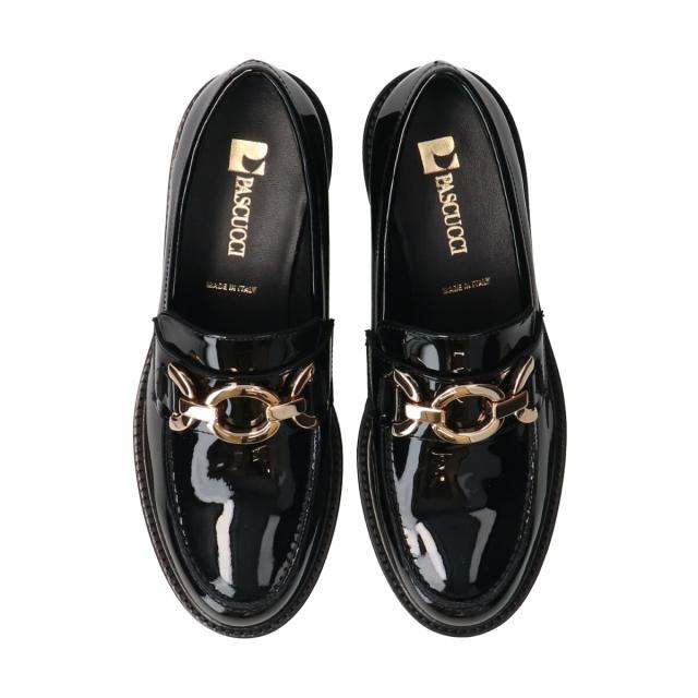 パスクッチ（PASCUCCI）/PASCUCCI◆5．5cmヒール◆チェーンビットタンクソールローファー_11