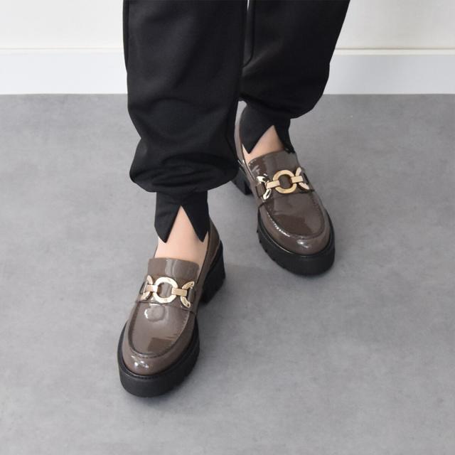 パスクッチ（PASCUCCI）/PASCUCCI◆5．5cmヒール◆チェーンビットタンクソールローファー_2