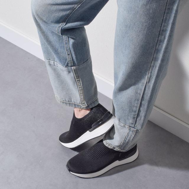 タマリス（TAMARIS）/Tamaris◇4cmヒール◇洗えるニットスリッポン