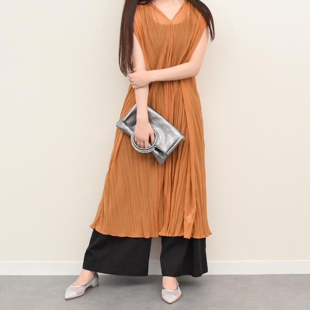 アンドレアカルドネ（Andrea Cardone）/Andrea Cardone◆ラウンドハンドルメタリックレザーバッグ_8