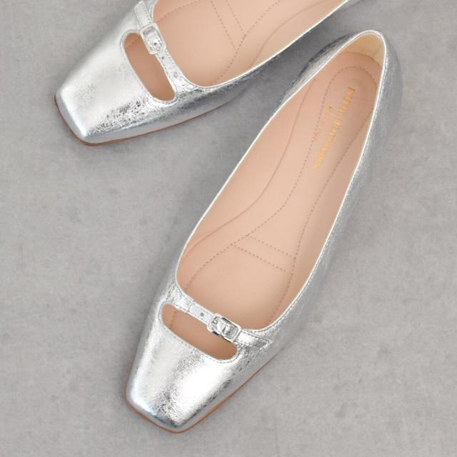 インターショシュール（INTER−CHAUSSURES）/INTER−CHAUSSURES◆1cmヒール◆スクエアトウバックルサケットバレエ_2