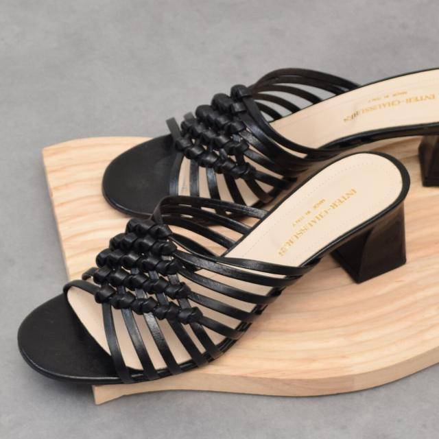 インターショシュール（INTER−CHAUSSURES）/INTER−CHAUSSURES◆5．5cmヒール◆ラウンドトウフレアヒールノットサンダル_1