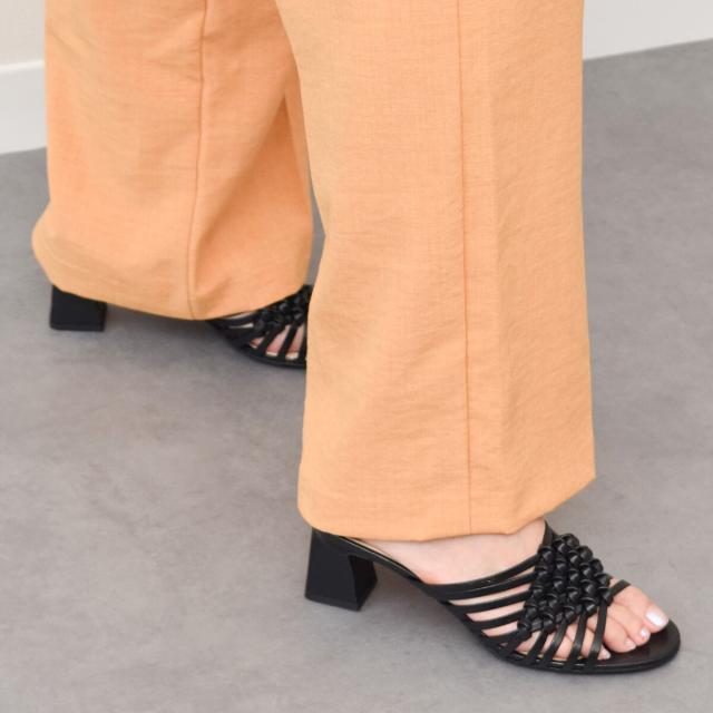 インターショシュール（INTER−CHAUSSURES）/INTER−CHAUSSURES◆5．5cmヒール◆ラウンドトウフレアヒールノットサンダル_7