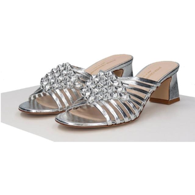 インターショシュール（INTER−CHAUSSURES）/INTER−CHAUSSURES◆5．5cmヒール◆ラウンドトウフレアヒールノットサンダル_9