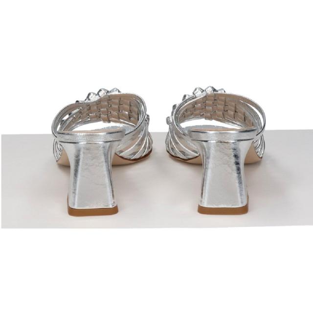 インターショシュール（INTER−CHAUSSURES）/INTER−CHAUSSURES◆5．5cmヒール◆ラウンドトウフレアヒールノットサンダル_12