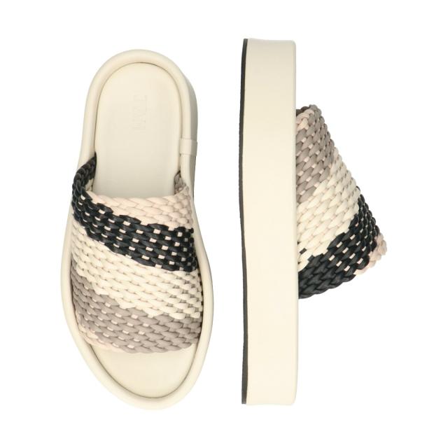 ブリジットバーキンセレクト（Bridget Birkin Select）/JVAM◆3．7cmヒール◆ウーブンレザー厚底ミュールサンダル ブリジットバーキンセレクト（Bridget Birkin Select）/JVAM◇3．7cm